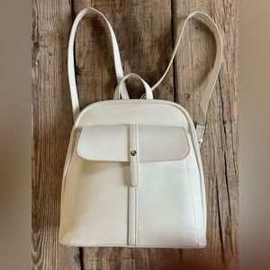 Miztique White Faux Leather Zip Around Backpack